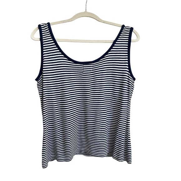 KUPRA by Zado Vintage Nautical Navy and White Stripe Knit Tank Top Made in Japan - Picture 4 of 11